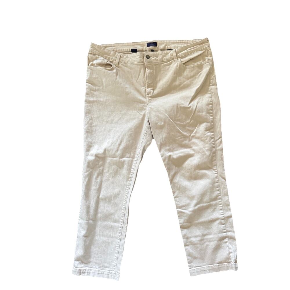 NYDJ Not Your Daughter's Jeans Cream 20W Women's Plus Ankle Denim 5 Pocket - Picture 2 of 10